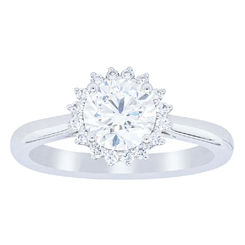 18ct White Gold 1.02ct Diamond Belle Ring