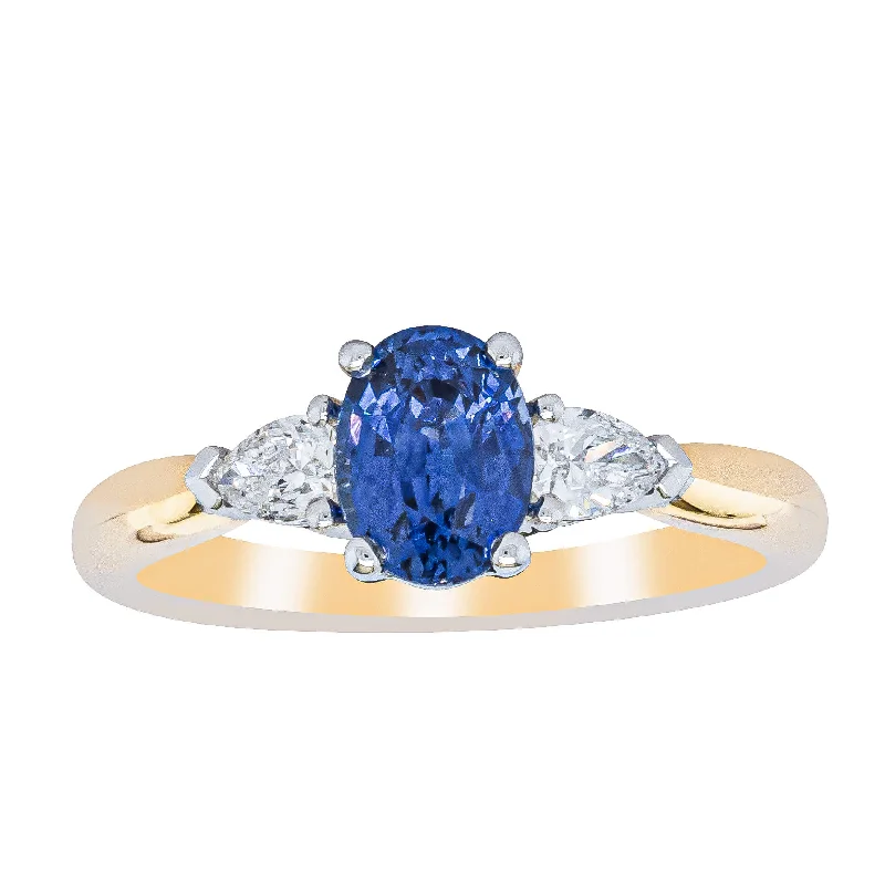 18ct Yellow Gold 1.25ct Sapphire & Diamond Ayla Ring