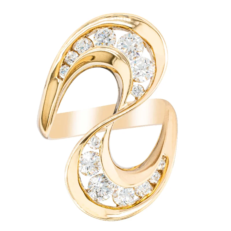 18ct Yellow Gold 1.33ct Diamond Flamenco Ring