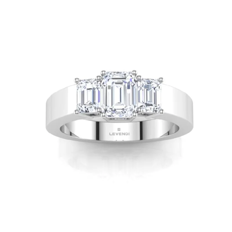 Trilogy Emerald Uniform Engagement Ring