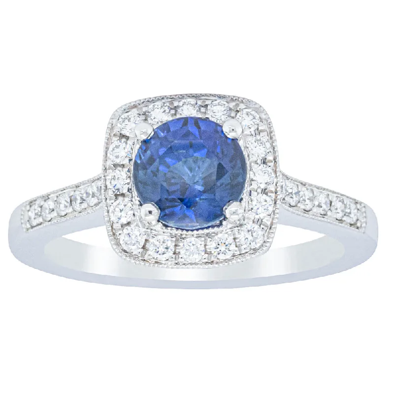 18ct White Gold 1.56ct Sapphire & Diamond Aurora Ring