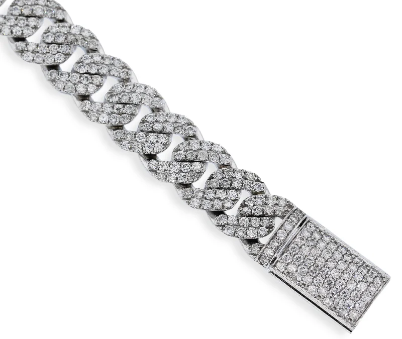 MEN'S 14KT WHITE GOLD 9.33CTW DIAMOND BRACELET