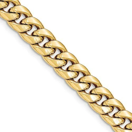 MEN'S 14KT YELLOW GOLD 9.3MM SEMI SOLID MIAMI CUBAN CHAIN BRACELET