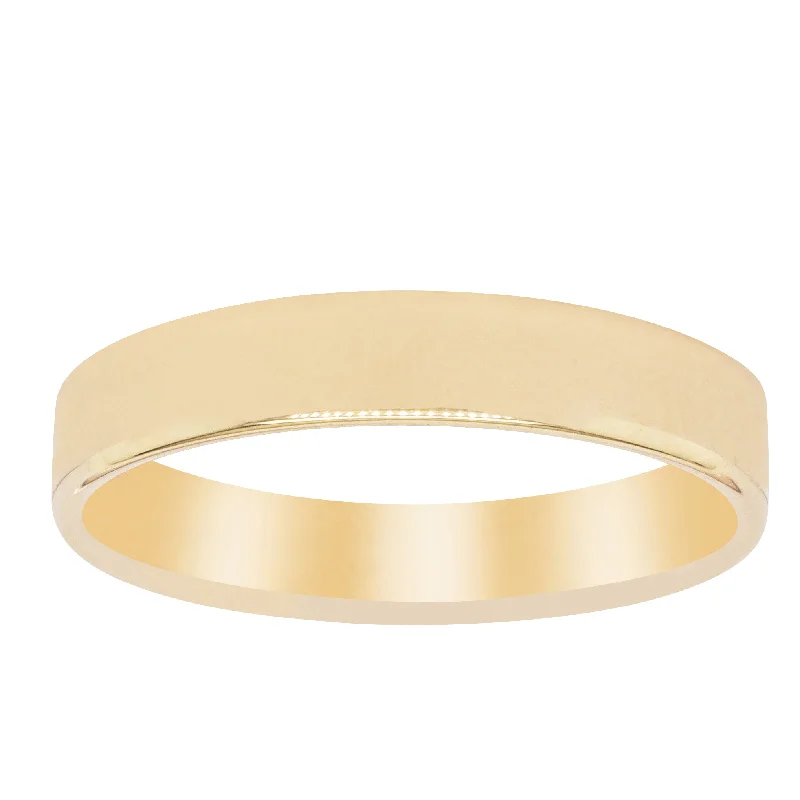 9ct Yellow Gold 4mm Square Profile Band