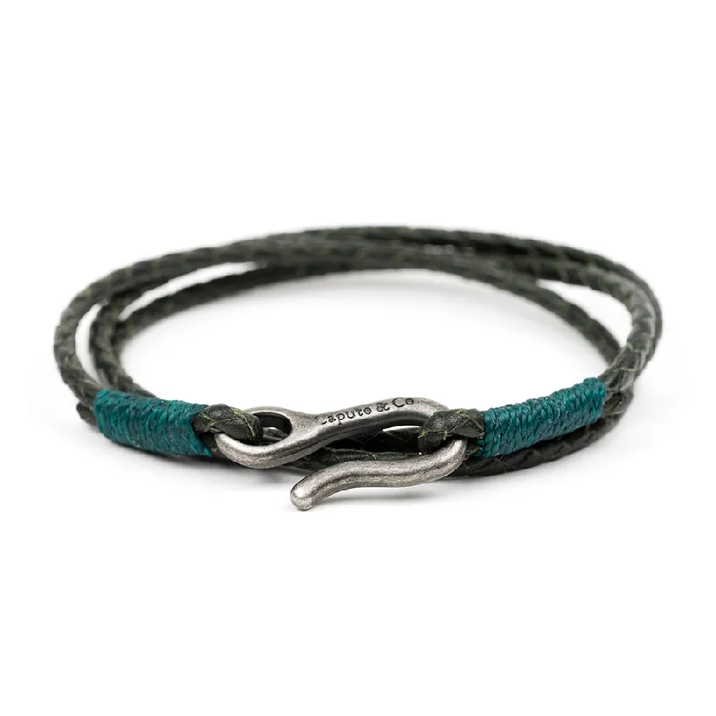 Braided Leather Triple Wrap