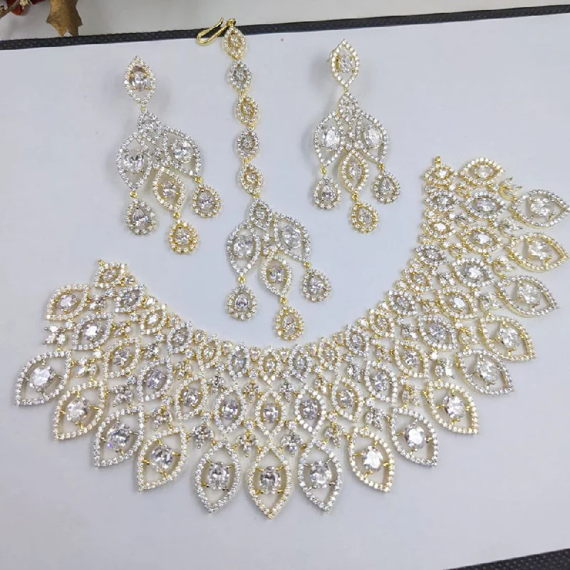 Aamrapali Gold Plated American Diamond Necklace Set