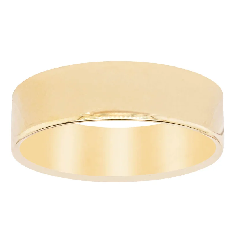 9ct Yellow Gold 6mm Square Profile Band