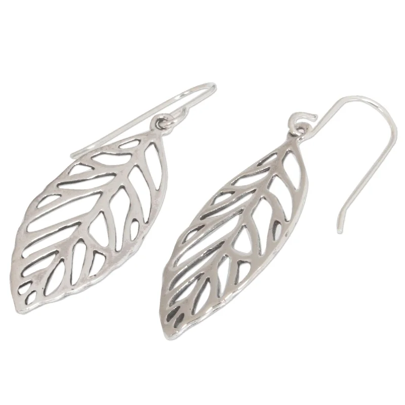 Handmade Sterling Silver 'New Leaf' Earrings (Thailand)