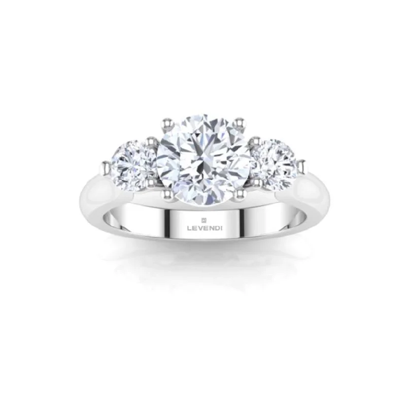 Trilogy Round Brilliant Engagement Ring