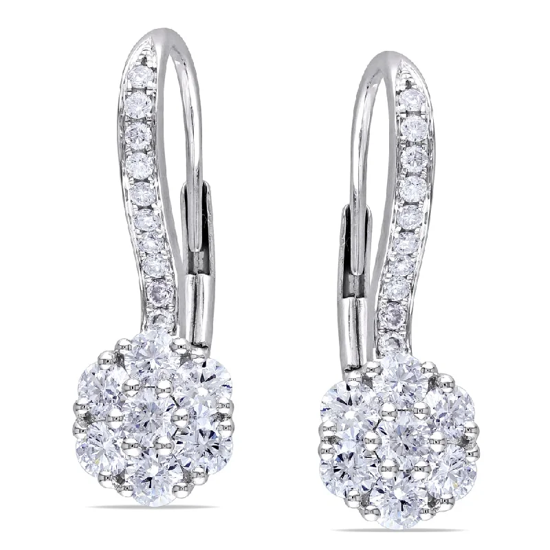 Miadora 14k White Gold 1ct TDW Diamond Earrings