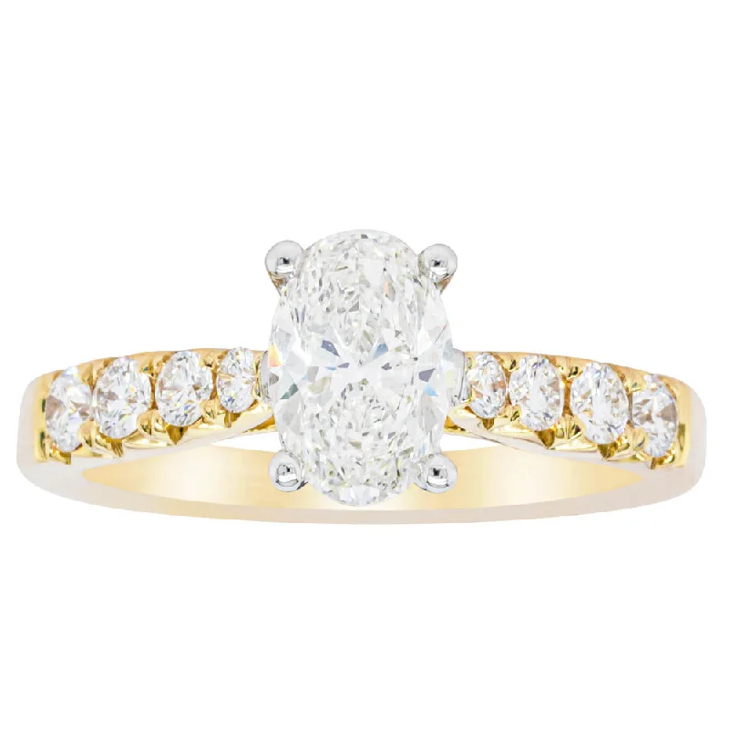 18ct Yellow Gold 1.01ct Oval Cut Diamond Phoenix Ring