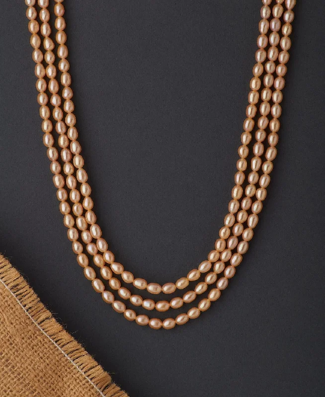 Stunning 3 line Real Pearl Necklace