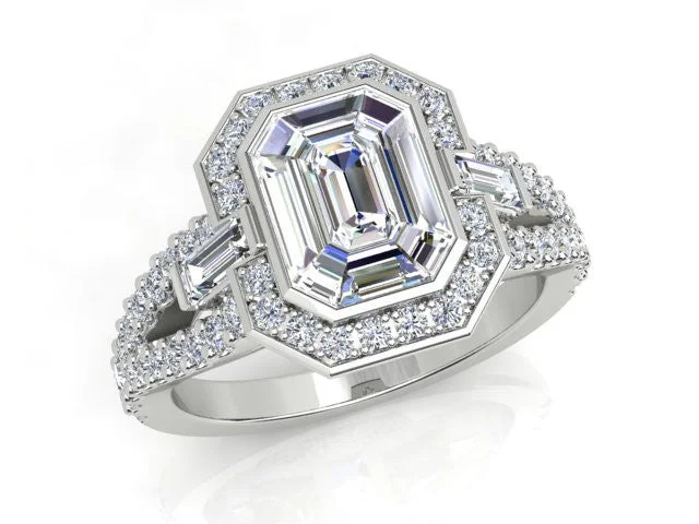 lllusion Emerald Cut Diamond Ring