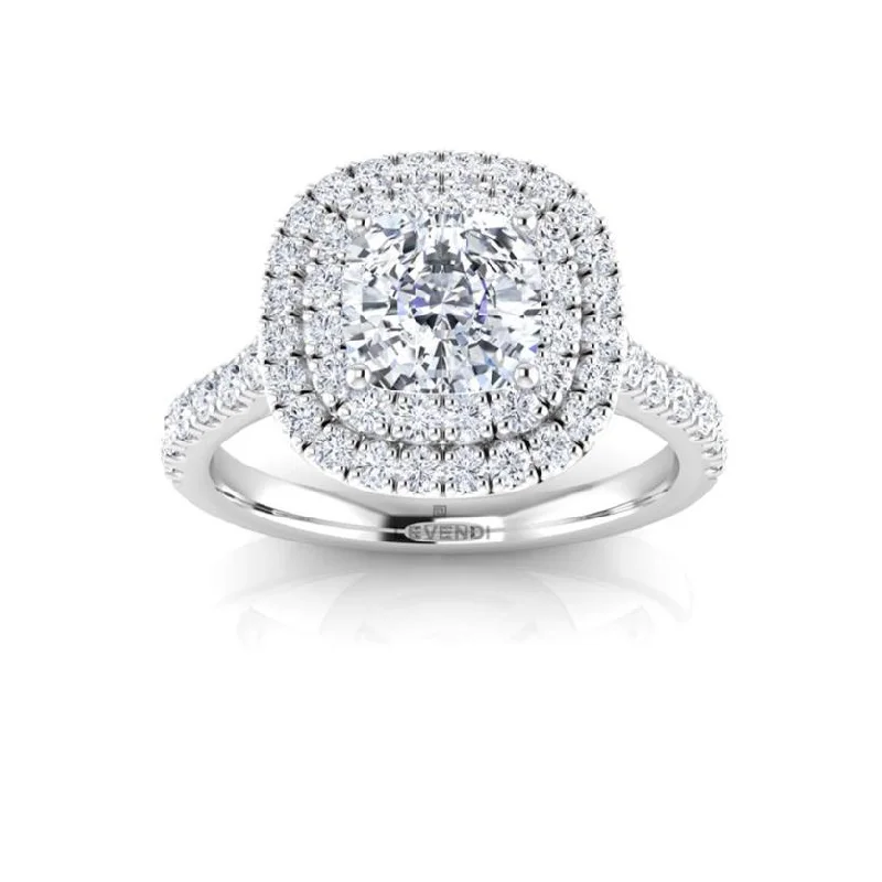 Cushion Halo Engagement Ring