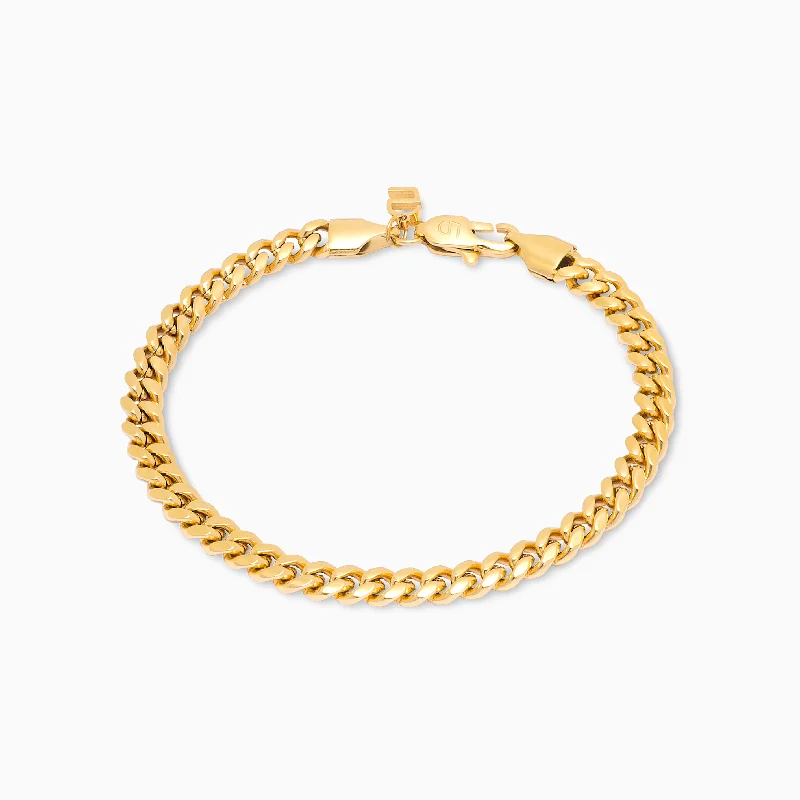 Bracelet Cuban link 5 mm doré