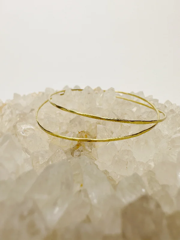 Moon Texture Hammered Gold Bangle