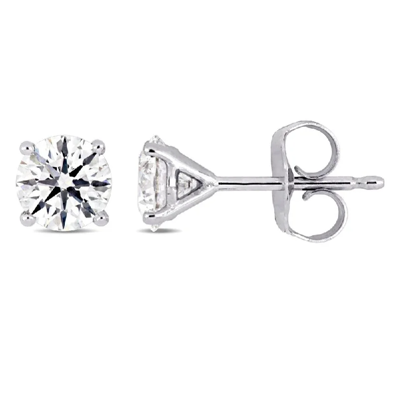 Miadora Signature Collection 14k White Gold 1ct TDW Diamond Solitaire Martini-Style Stud Earrings