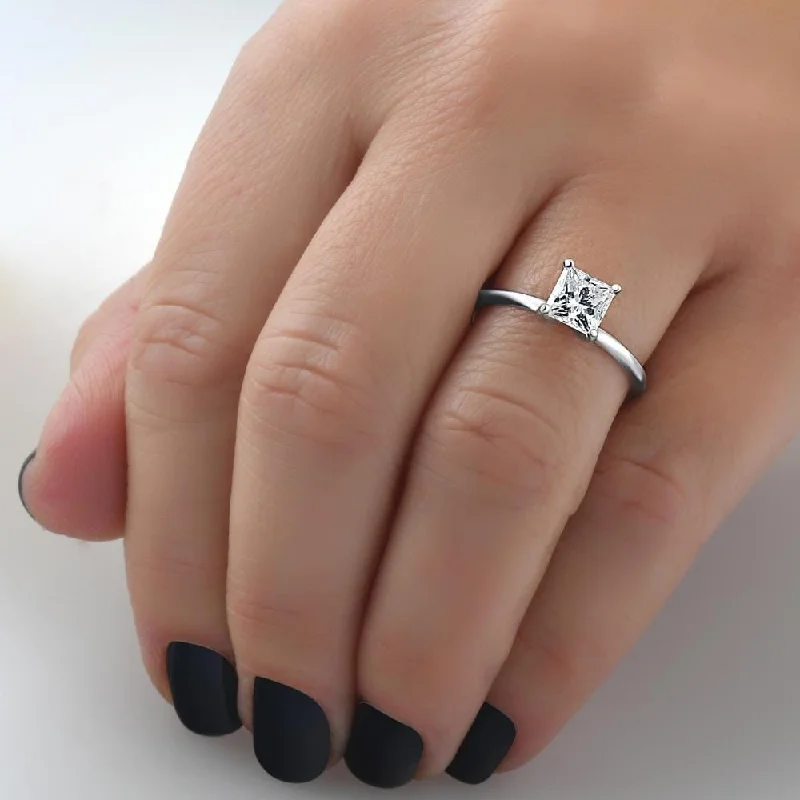 1ct Solitaire Diamond Ring White Gold