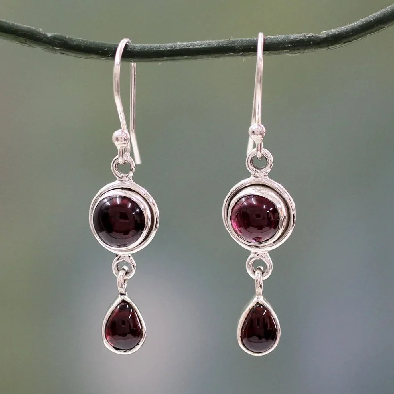 Sterling Silver 'Crimson Glow' Garnet Earrings