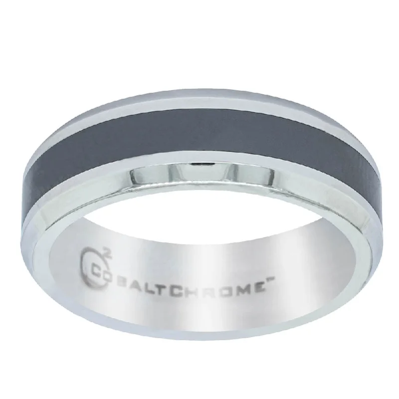 Cobalt Seranite Inlay Centre 7mm Band