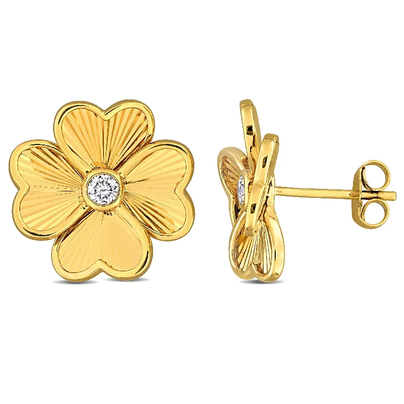 Miadora 1/7ct Diamond TW Fashion Post Earrings in 10k Yellow Gold