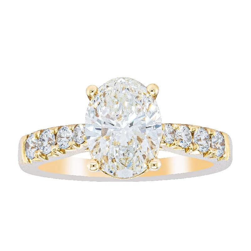 18ct Yellow Gold 2.01ct Oval Diamond Phoenix Ring