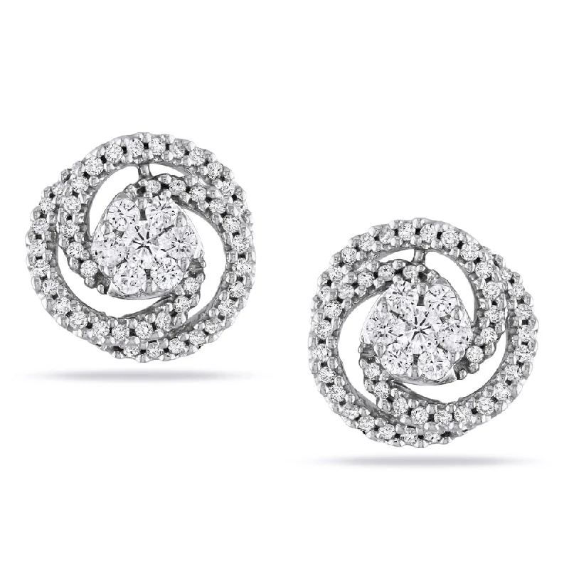 Miadora Signature CollectionMiadora 14k White Gold 1/2ct TDW Diamond Swirl Earrings