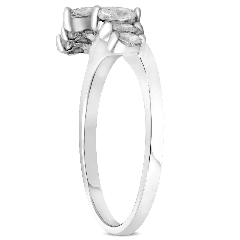 5/8ct Marquise Diamond Ring Enhancer White Gold