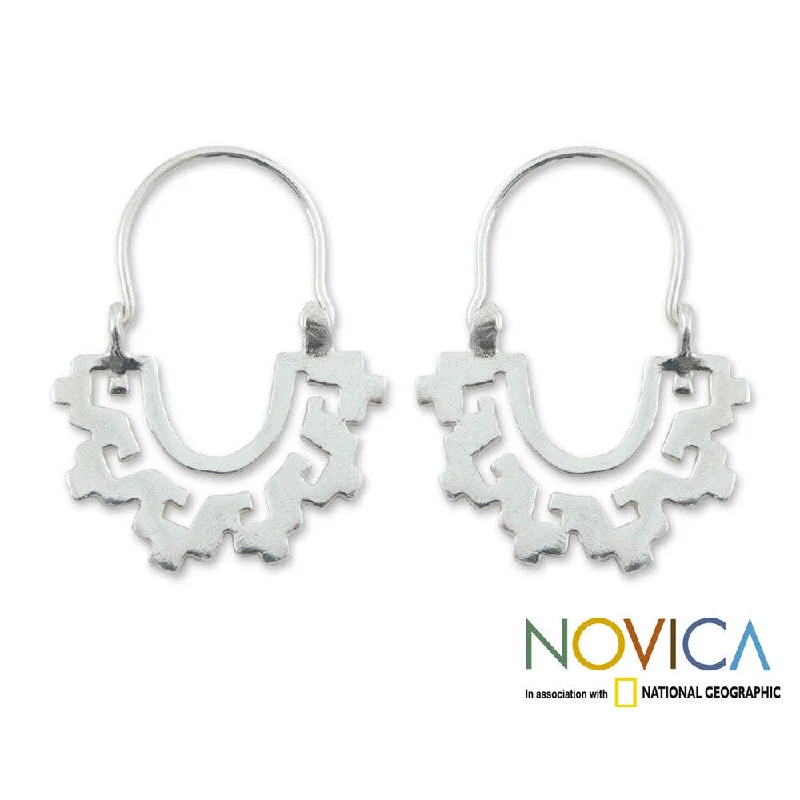 Handmade Sterling Silver 'Magical Mitla' Earrings (Mexico)