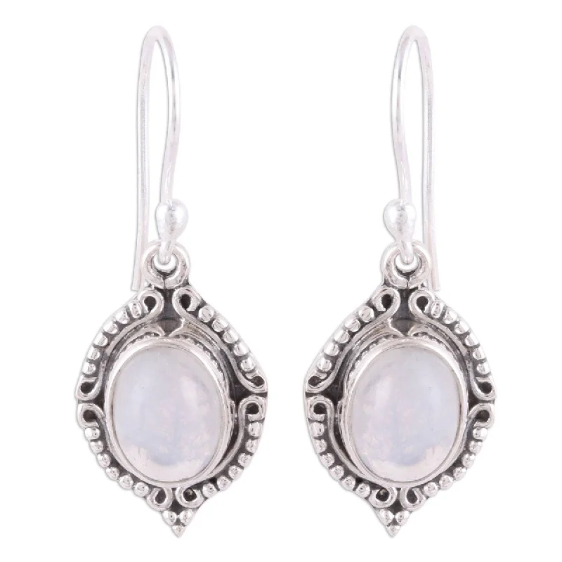 NOVICA Divine Allure, Rainbow moonstone dangle earrings - 0.3