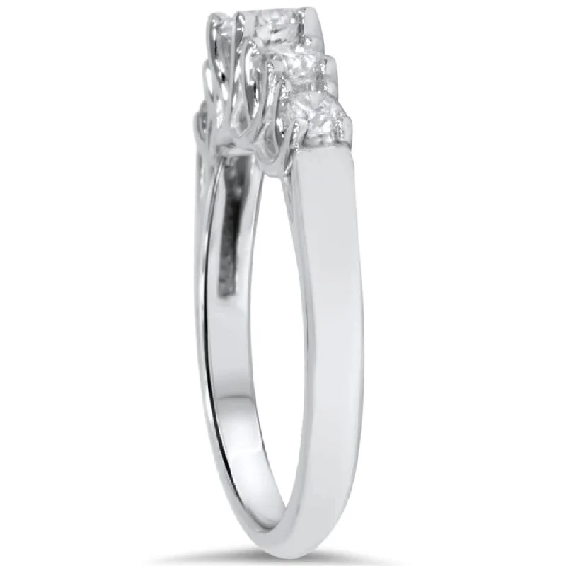 1ct Graduated Five Stone Diamond Ring White Gold