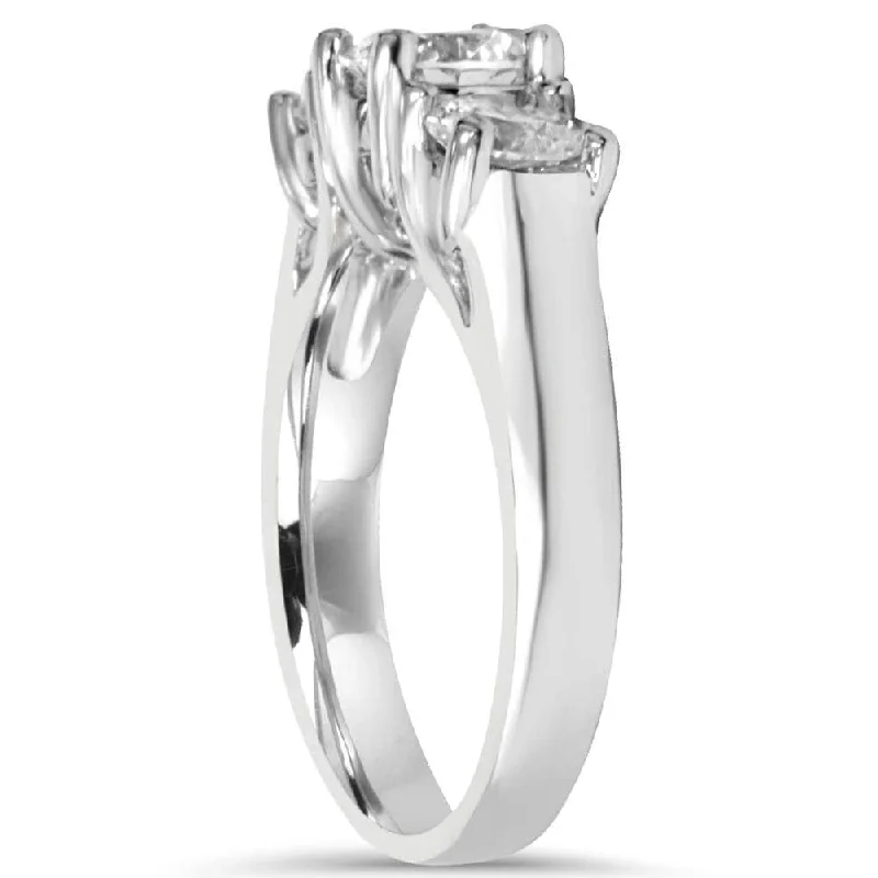 2 1/2ct Three Stone Diamond Ring White Gold