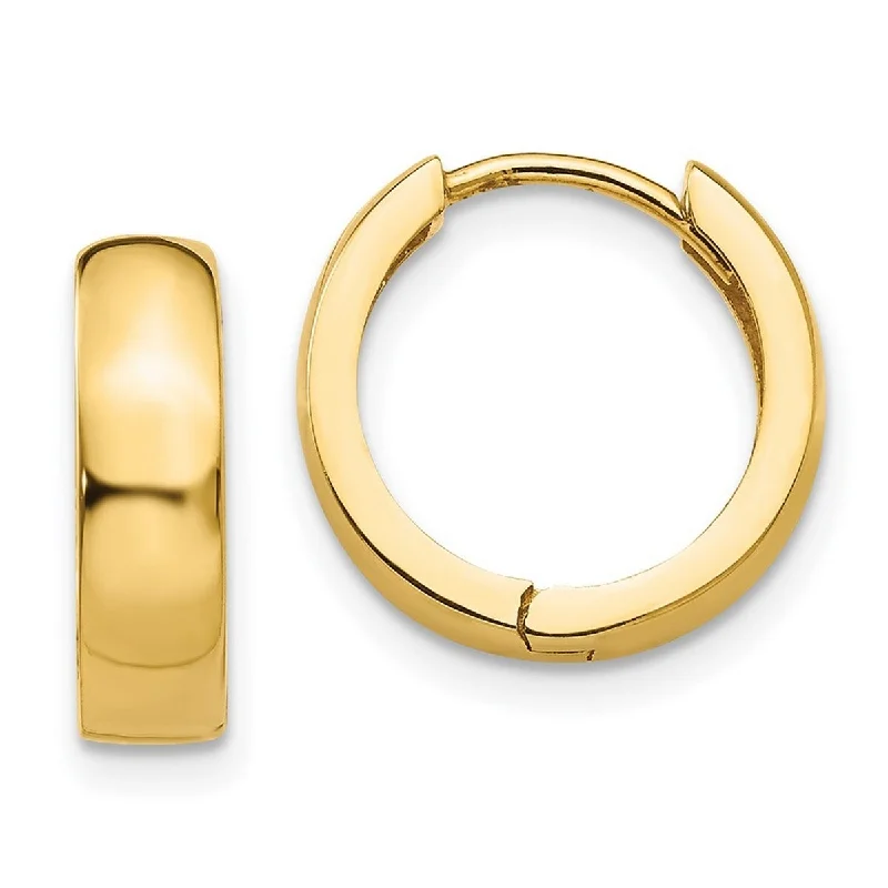 Curata 14k Yellow Gold Solid Polished Hinged 3x13.5mm Hoop Earrings