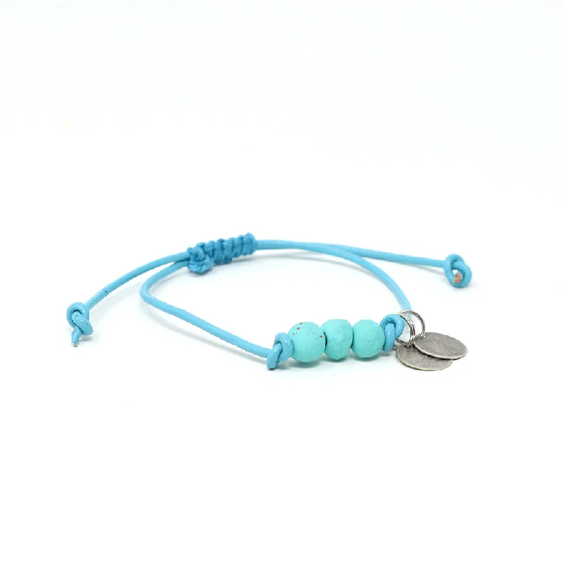 Turquoise Vegan Leather Pipeline Bracelet