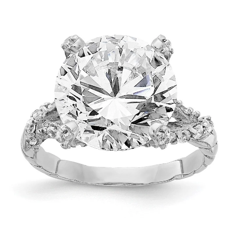 Curata 925 Sterling Silver Fancy CZ Cubic Zirconia Simulated Diamond Ring