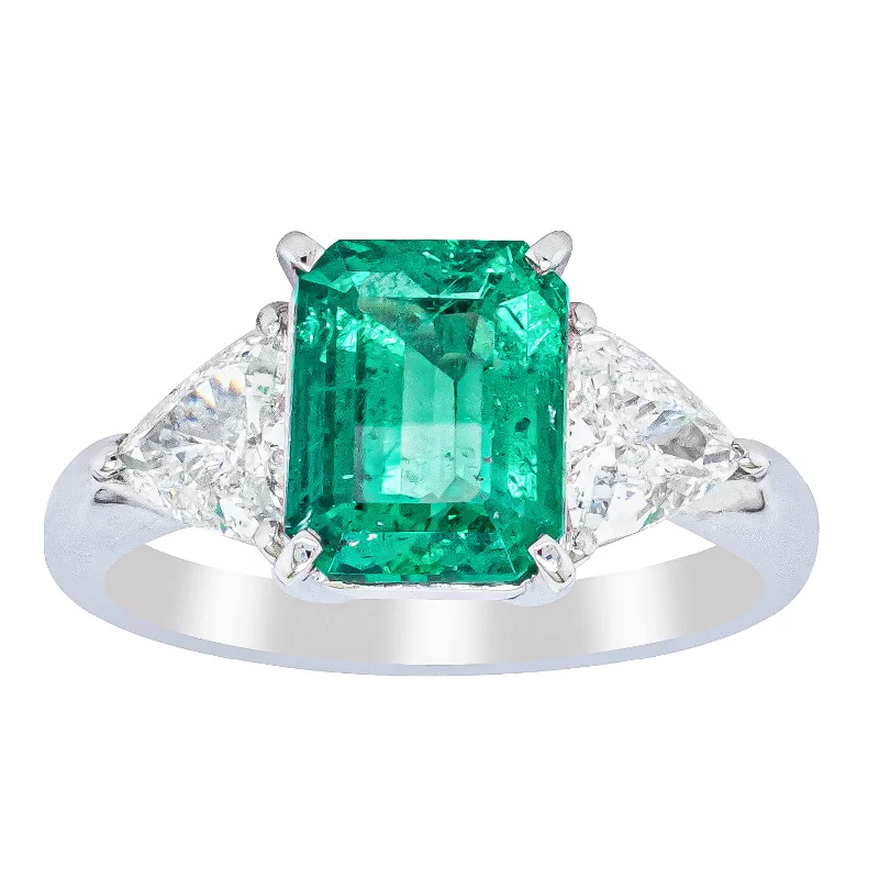 Deja Vu Platinum 2.03ct Emerald & Diamond Ring