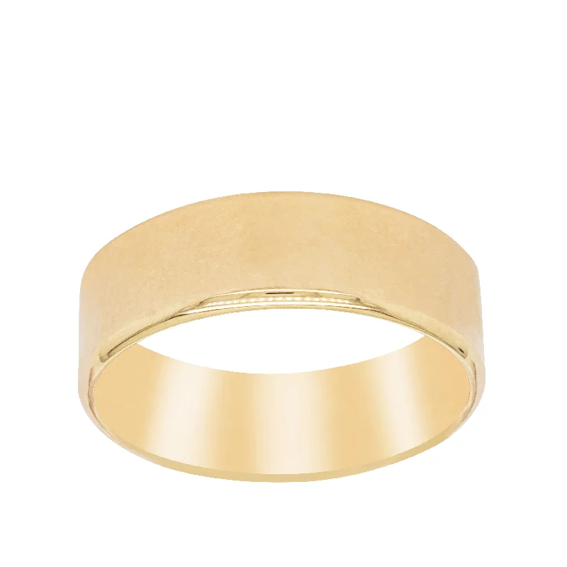 9ct Yellow Gold 7mm Square Profile Band