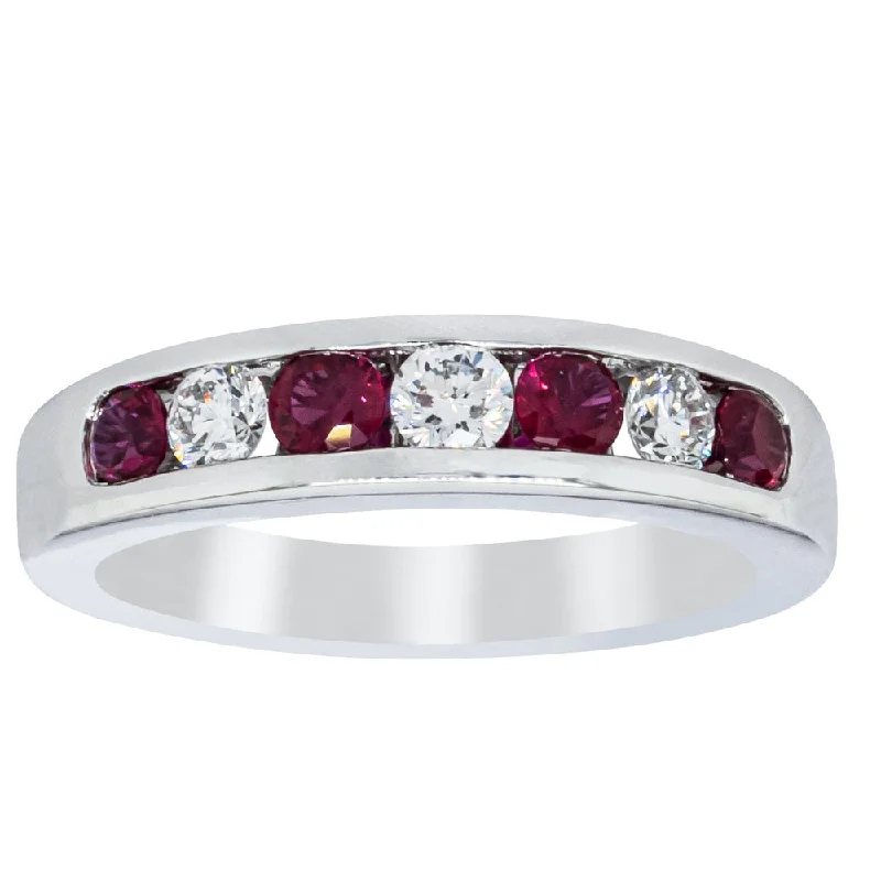 18ct White Gold .50ct Ruby & Diamond Tigris Ring