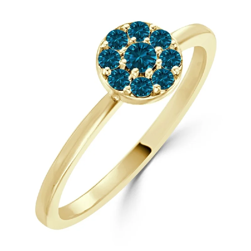 Auriya Petite Stackable 1/4ct TDW Blue Diamond Ring 10K Gold