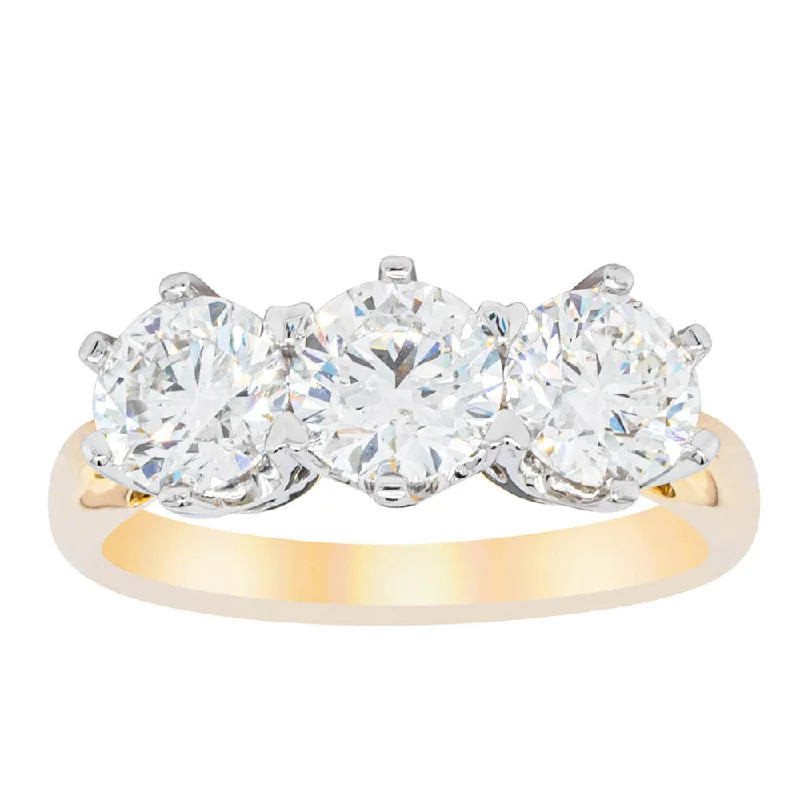 18ct Yellow Gold 2.11ct Diamond Trilogy Ring