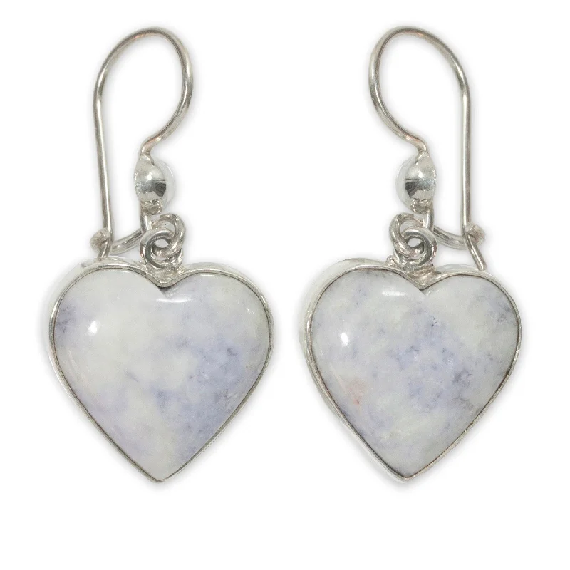 Handmade Sterling Silver 'Lilac Love Immemorial' Jade Earrings (Guatemala)