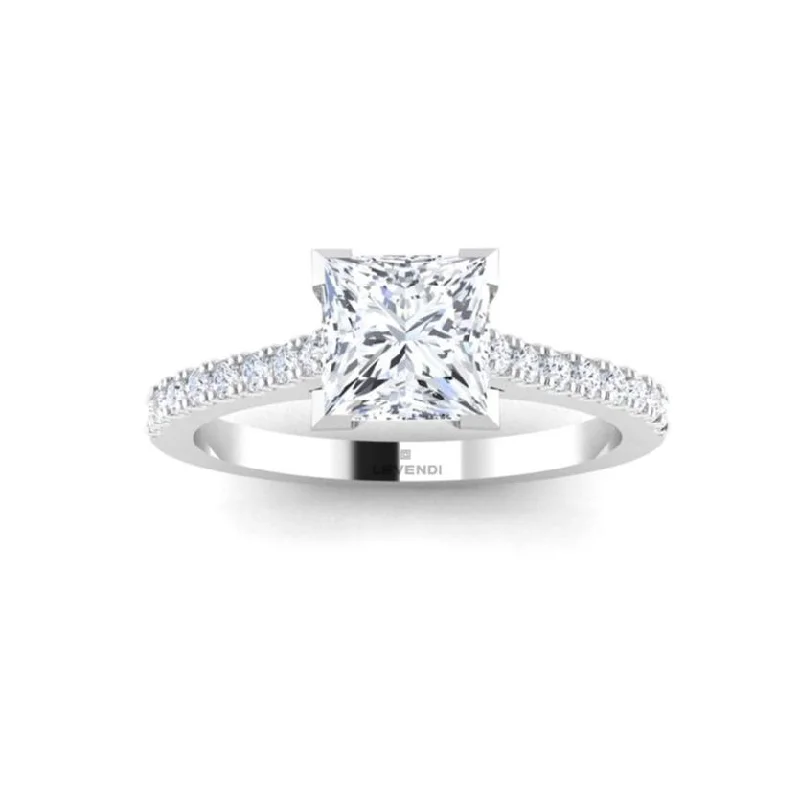 Princess Pave Engagement Ring