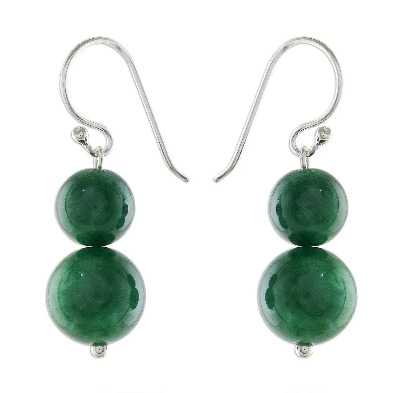 NOVICA Jungle Spheres, Quartz beaded dangle earrings - 1.3L*0.4W