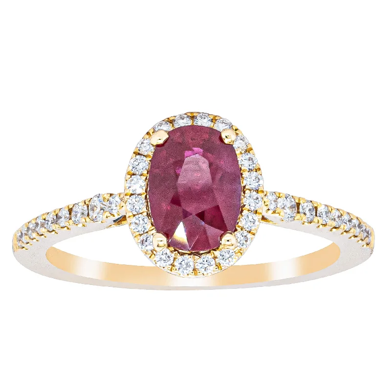 18ct Yellow Gold 1.03ct Ruby & Diamond Mini Sierra Ring