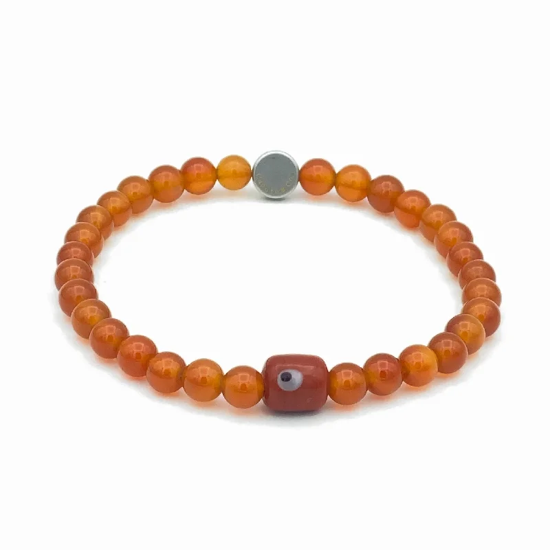 Evil Eye Glass And Gemstone Stretch Bracelet