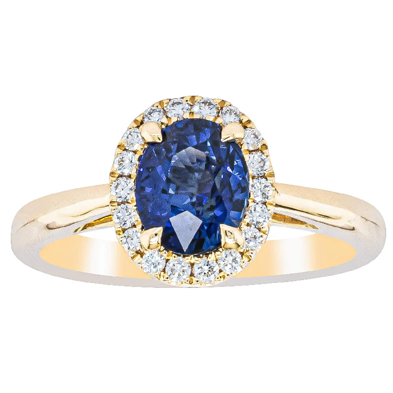 18ct Yellow Gold 1.53ct Sapphire & Diamond Nina Ring