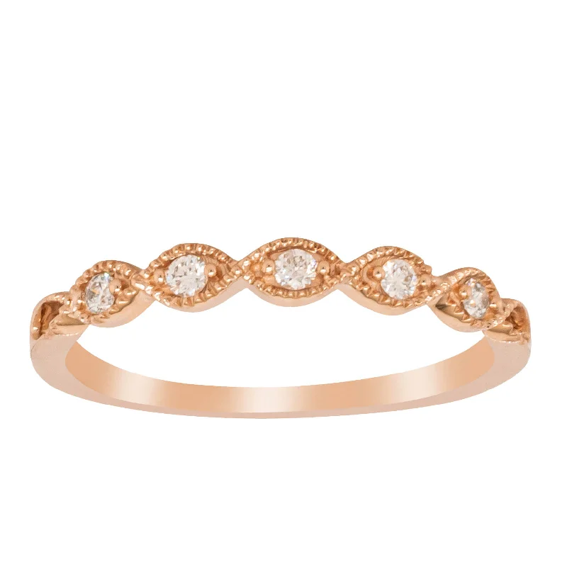 14ct Rose Gold Diamond Rapunzel Band