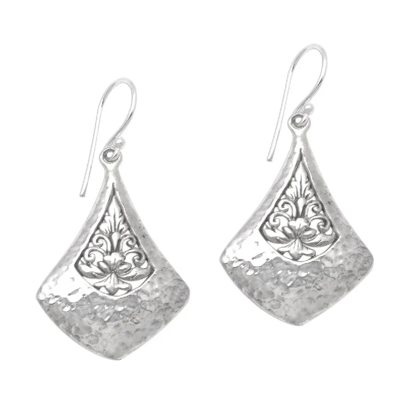 NOVICA Floral Kites, Sterling silver dangle earrings - 1.6*0.8