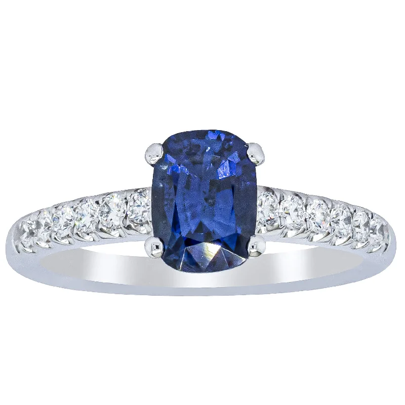 18ct White Gold 1.36ct Sapphire & Diamond Meridien Ring