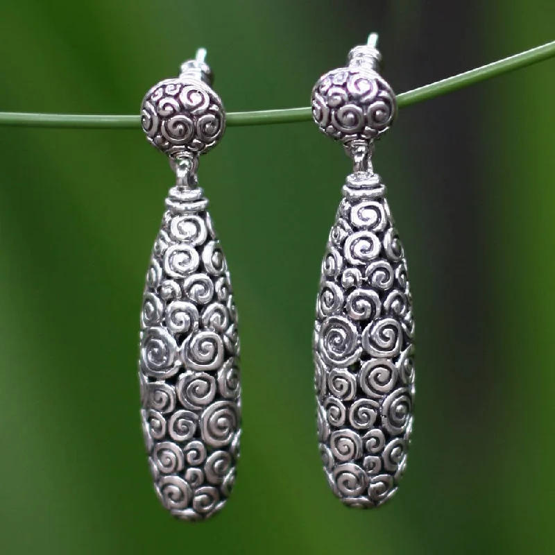 Handmade Sterling Silver 'Clouds' Earrings (Indonesia)